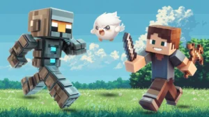 minecraft battle between bots and humans